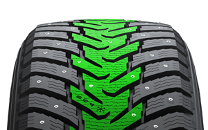 Центральная часть протектора шины Nokian Hakkapeliitta 8 Центральная часть протектора шины Nokian Hakkapeliitta 8