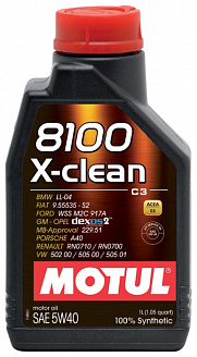 Масло моторное MOTUL 8100 X Clean 5w40 C3 синт. 1л. Масло моторное MOTUL 8100 X Clean 5w40 C3 синт. 1л.